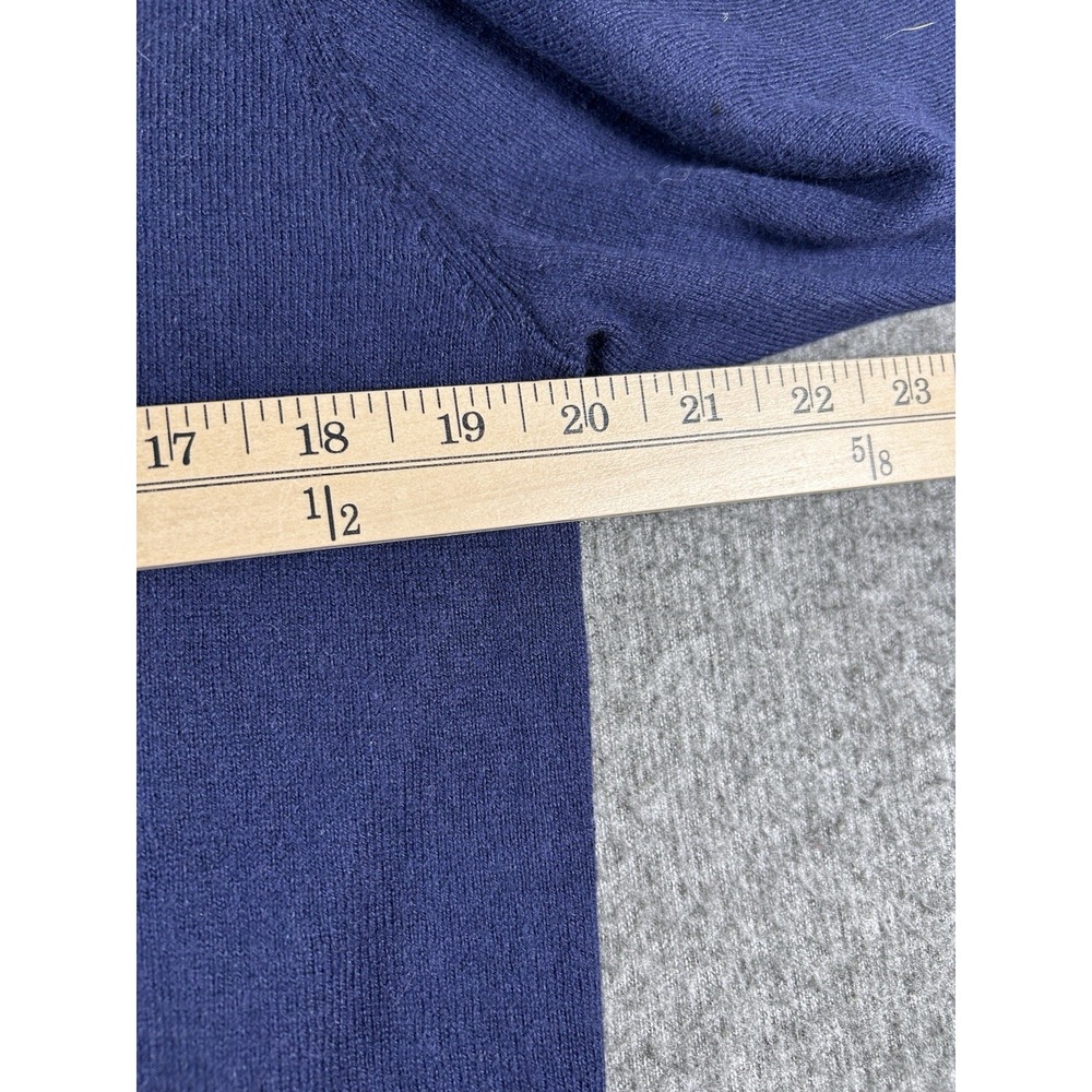 Criquet Mens V Neck Sweater XL Cotton Cashmere Burgundy Elbow Patches Cabincore - Picture 6 of 7